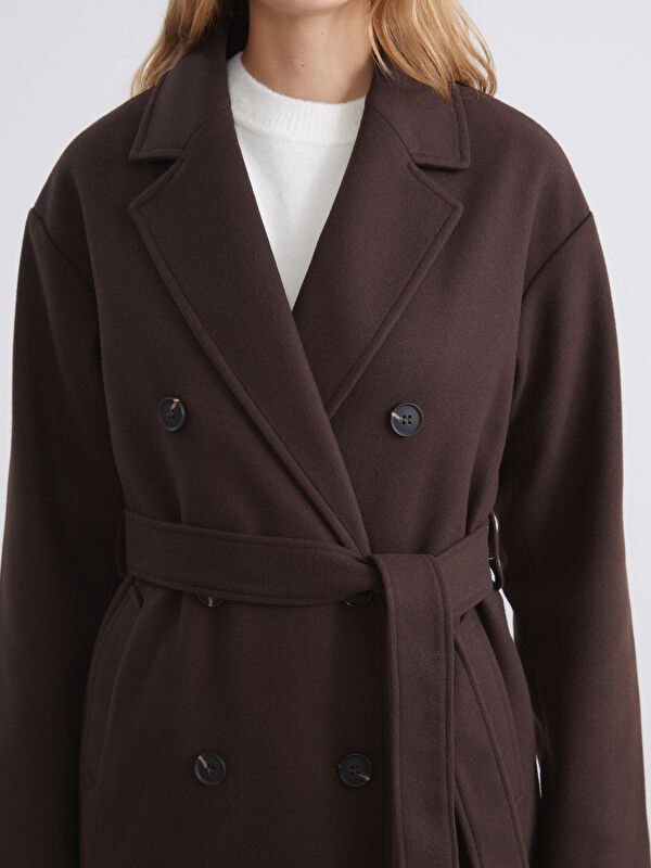 Moudda LC Waikiki - Manteau effet laine Femme Brun - Tunisie 3