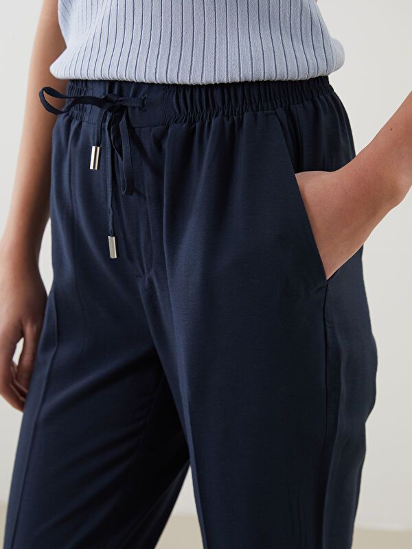 Moudda LC Waikiki - Pantalon tissé fin Femme Bleu marine foncé - Tunisie 3