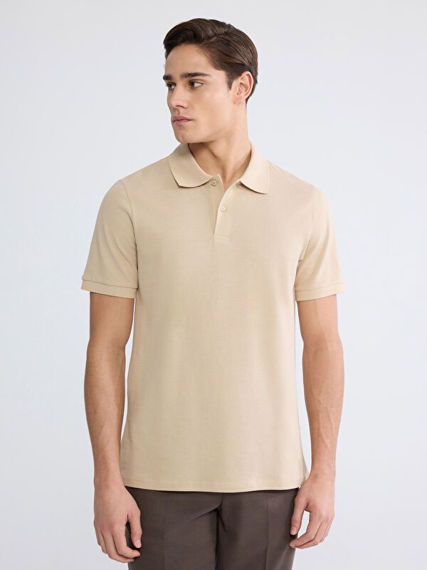 Moudda LC Waikiki - T-shirt col polo basique manches courtes en jersey pour Homme - Tunisie 1