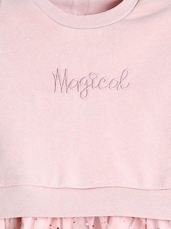 Moudda LC Waikiki - Robe en jersey manches longues Fille Rose - Tunisie 3