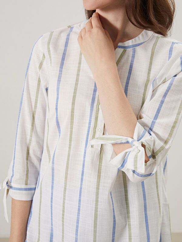 Moudda LC Waikiki - Blouse tissée manches longues Femme Rayures mixtes - Tunisie 3