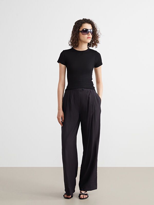 Moudda LC Waikiki - Pantalon tissé fin Femme Noir - Tunisie 1