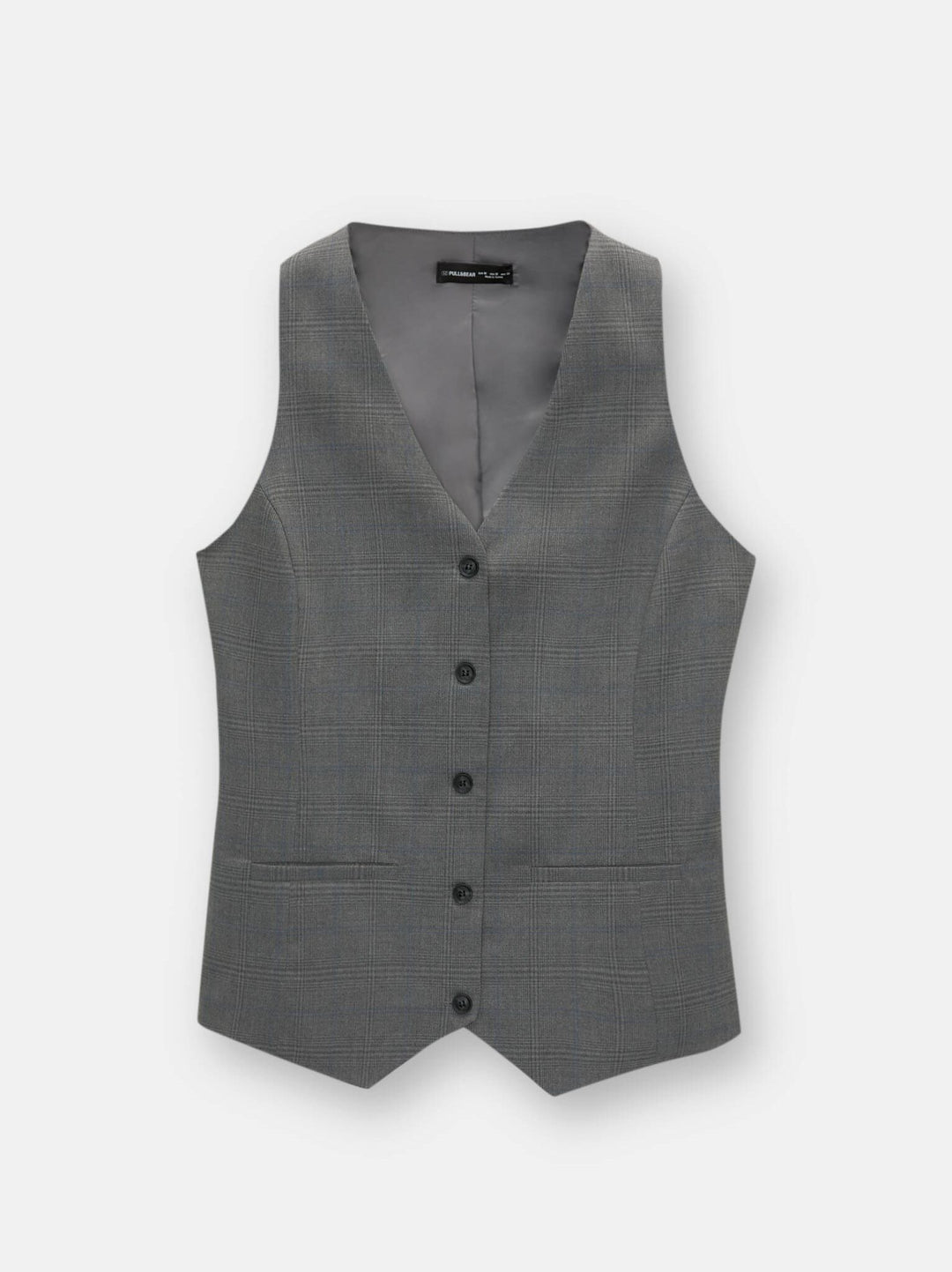 Moudda PULL & BEAR - Gilet - Dos Nageur, Col Piqué & Carreaux Gris - Tunisie 3