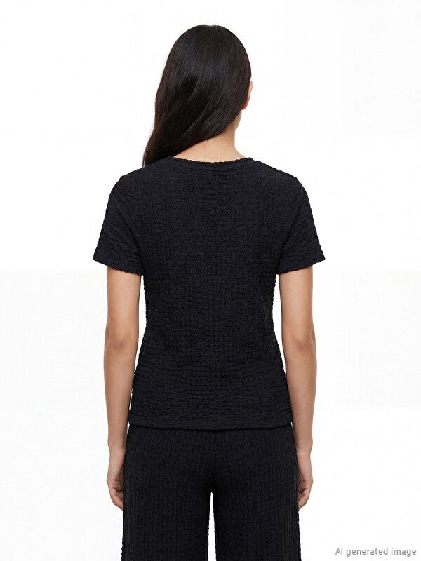 Moudda LC Waikiki - Pack jersey à maches courtes pour Femme couleur Noir - Tunisie 4