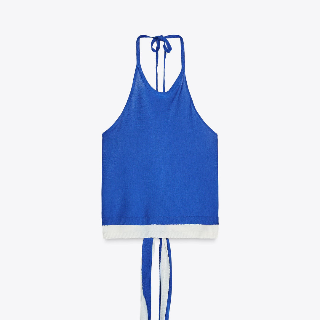 Moudda ZARA - Top Halter - Double Couche & Bleu - Tunisie 1