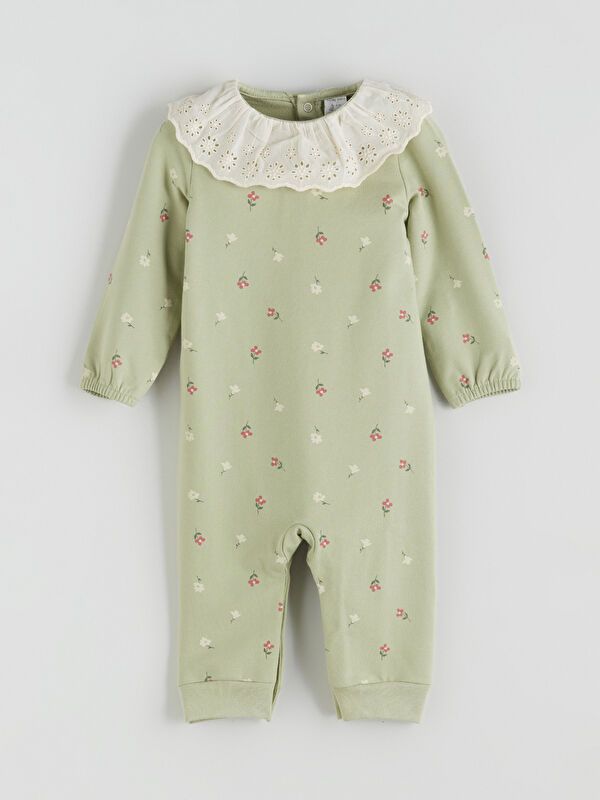 Moudda LC Waikiki - Salopette bébé en jersey manches longues Fille Impression vert terne - Tunisie 1