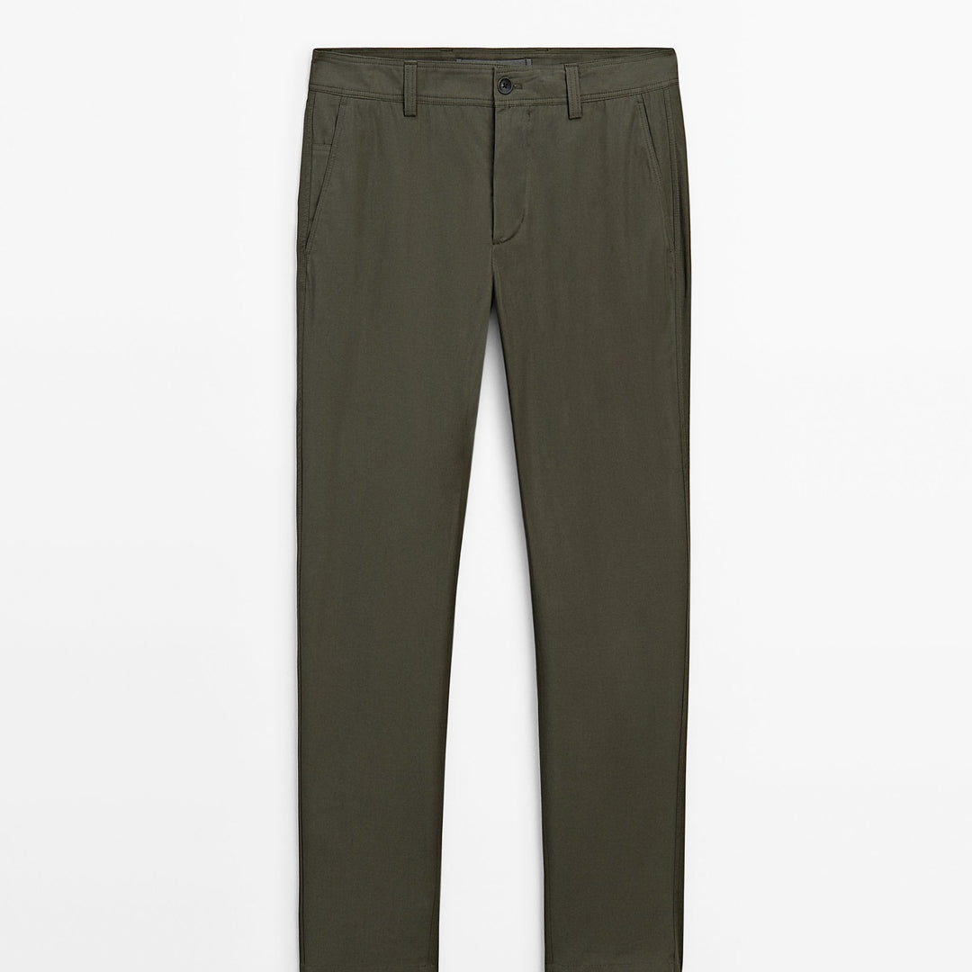 Moudda Massimo Dutti - Pantalon 100% coton sergé léger coupe fuselée - Tunisie 1