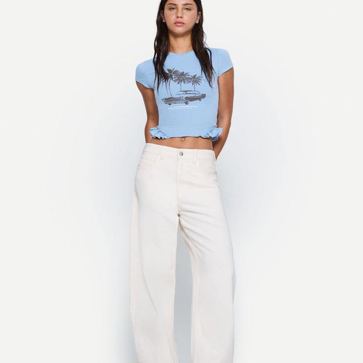 Moudda BERSHKA - T-Shirt Imprimé - Volants Bas - Tunisie 1