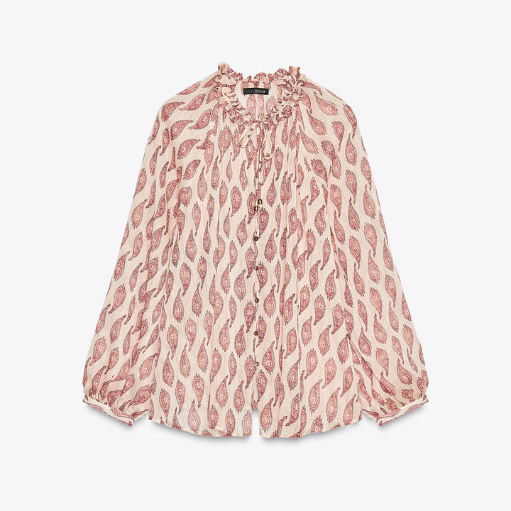 Moudda ZARA - Chemise Lurex - Cachemire & Appliques Col - Tunisie 1