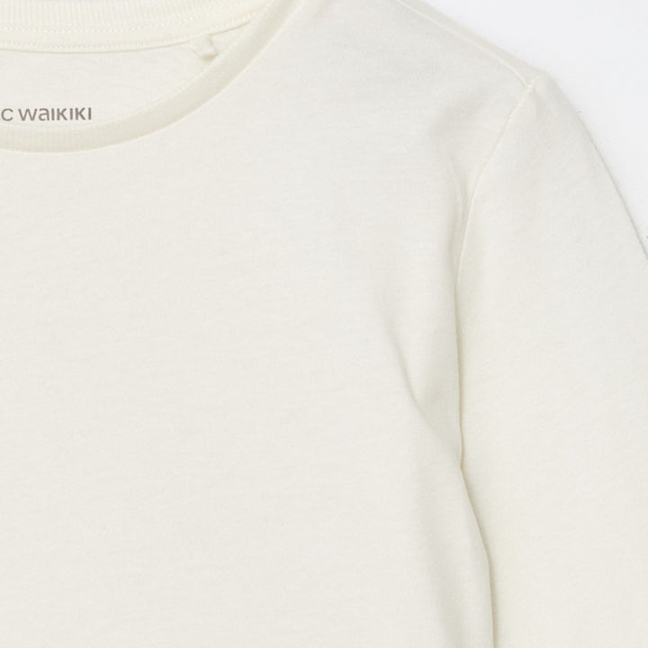 Moudda LC Waikiki - Body jersey basique manches longues Fille Ecru - Tunisie 2