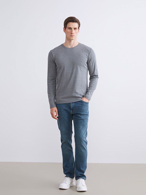 Moudda LC Waikiki - Sweatshirt jersey basique Homme Mélange anthracite - Tunisie 2