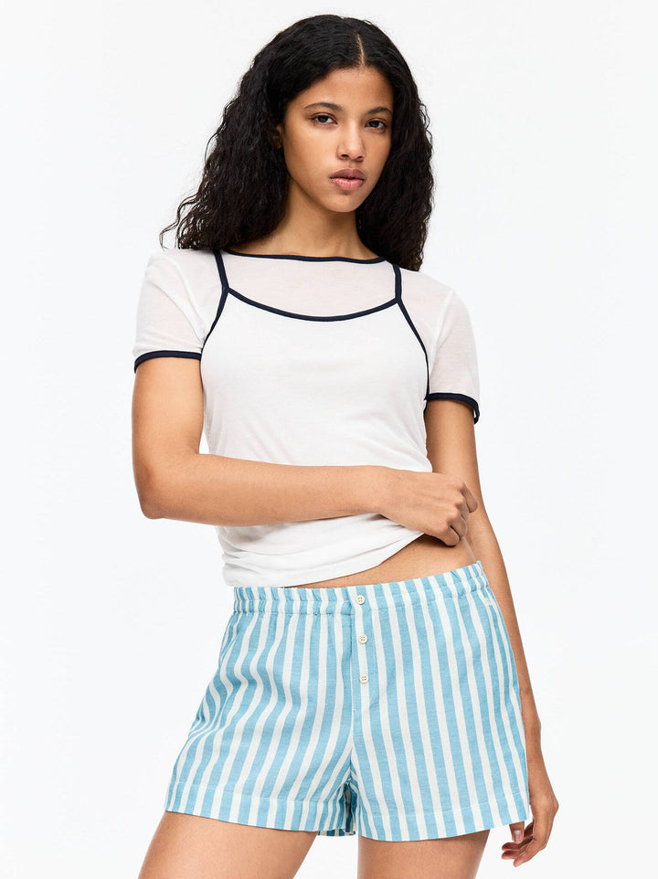 Moudda PULL & BEAR - Short Pacific - Rayure Bleue - Tunisie 2
