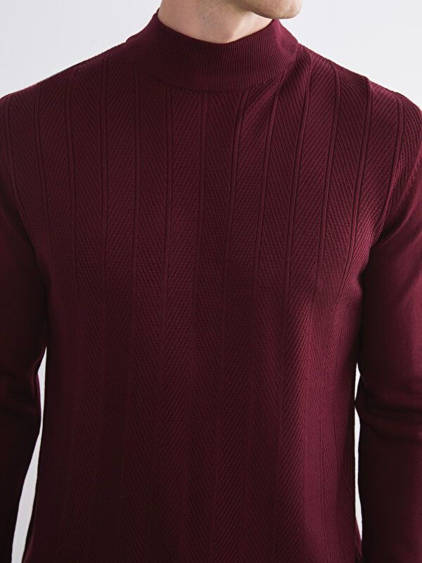 Moudda LC Waikiki - Pull en tricot couleur Bordeaux pour hommes - Tunisie 3