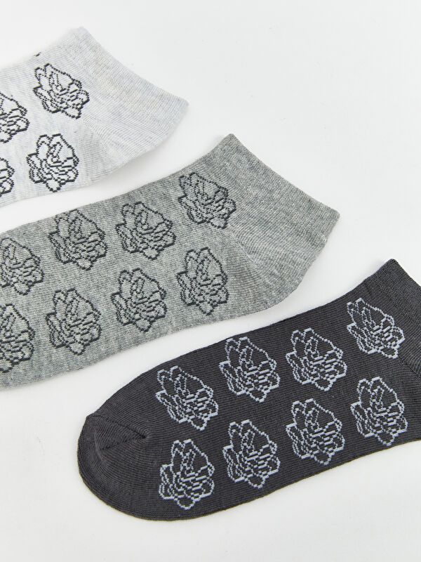 Moudda LC Waikiki - Chaussettes liner trainer (sport) couleur Gris mélangé pour femmes - Tunisie 2