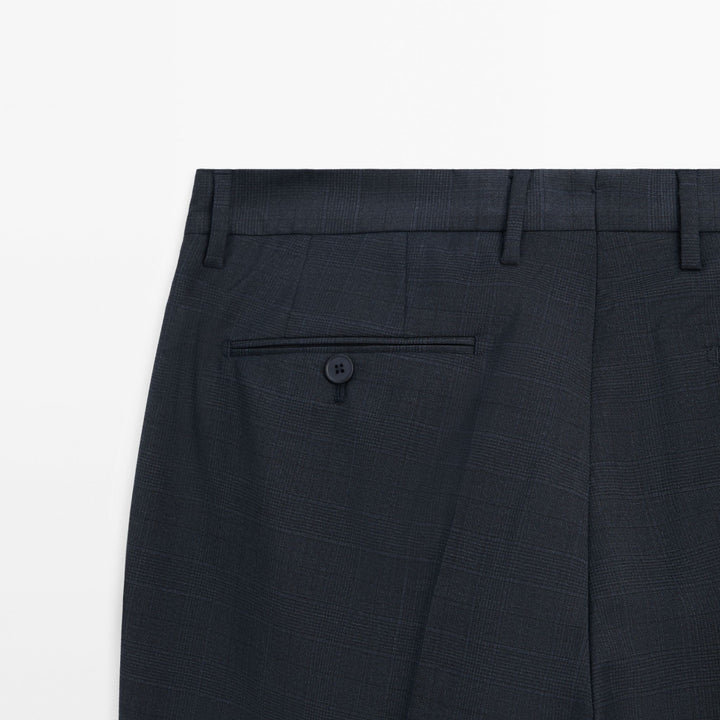 Moudda Massimo Dutti - Pantalon costume prince de Galles bleu gris - Tunisie 6