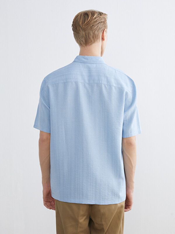 Moudda LC Waikiki - Chemise manches courtes en tissu pour Homme couleur Bleu - Tunisie 4