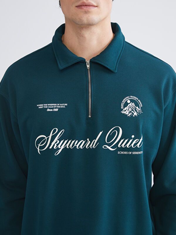 Moudda LC Waikiki - Sweatshirt en jersey couleur Bleu pétrol foncé pour hommes - Tunisie 3