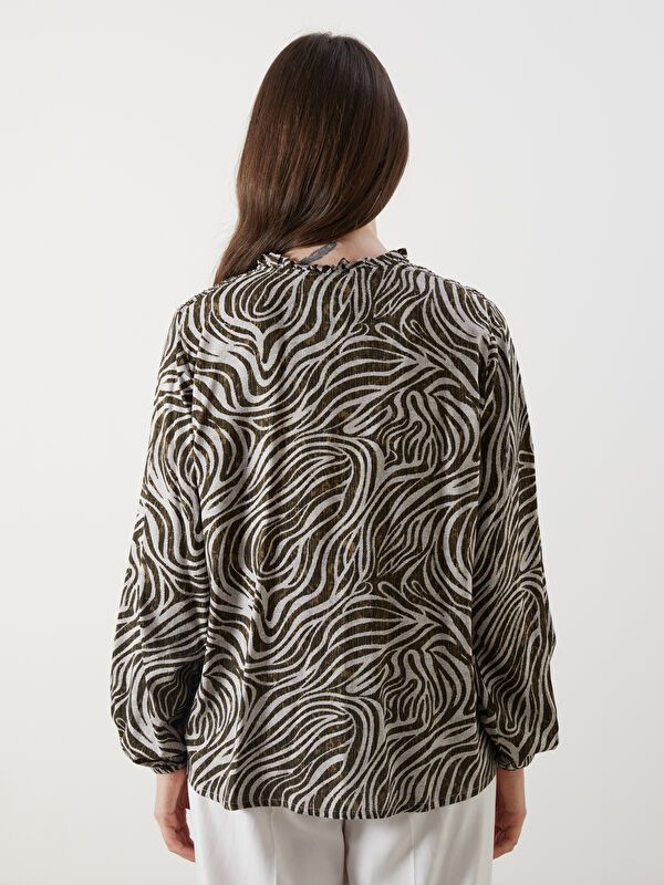 Moudda LC Waikiki - Blouse tissée imprimée manches longues Femme Imprimé mélange - Tunisie 4