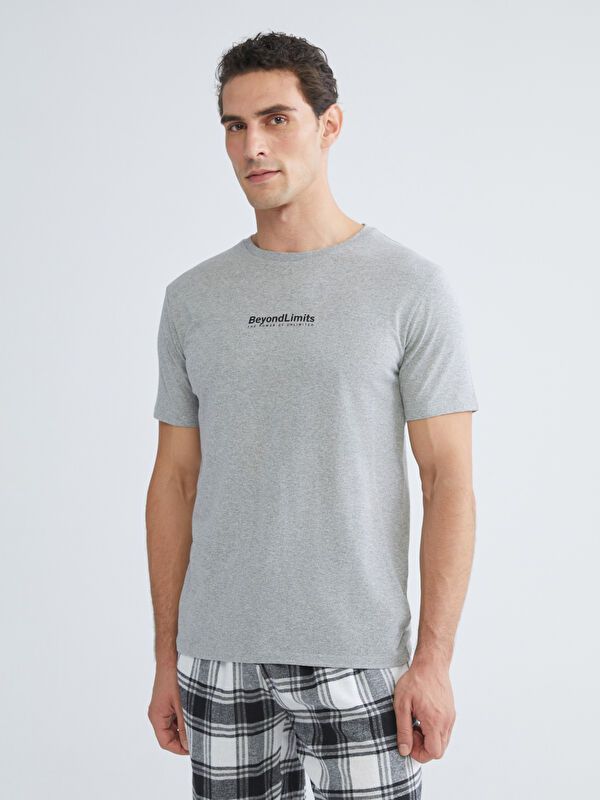 Moudda LC Waikiki - Ensemble pyjama en jersey à manches courtes et bas longs pour Hommes - Tunisie 1