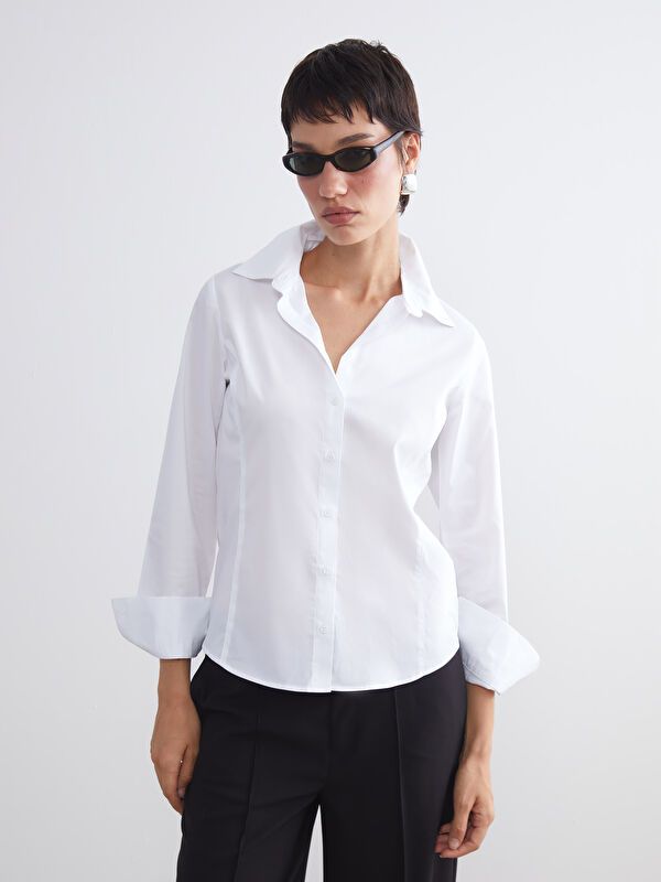 Moudda LC Waikiki - Chemise tissée manches longues Femme Ecru - Tunisie 1