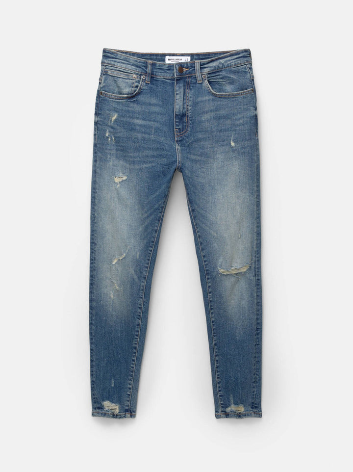 Moudda PULL & BEAR - Pantalon Denim Carrot - Effet Déchiré - Tunisie 4