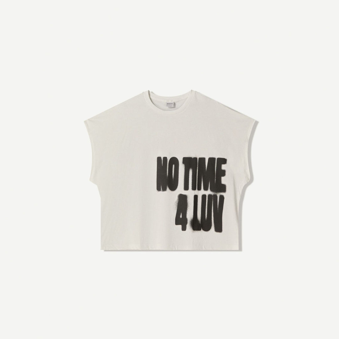 Moudda BERSHKA - T-Shirt Oversize Worker - Imprimé Spray No Time - Tunisie 1