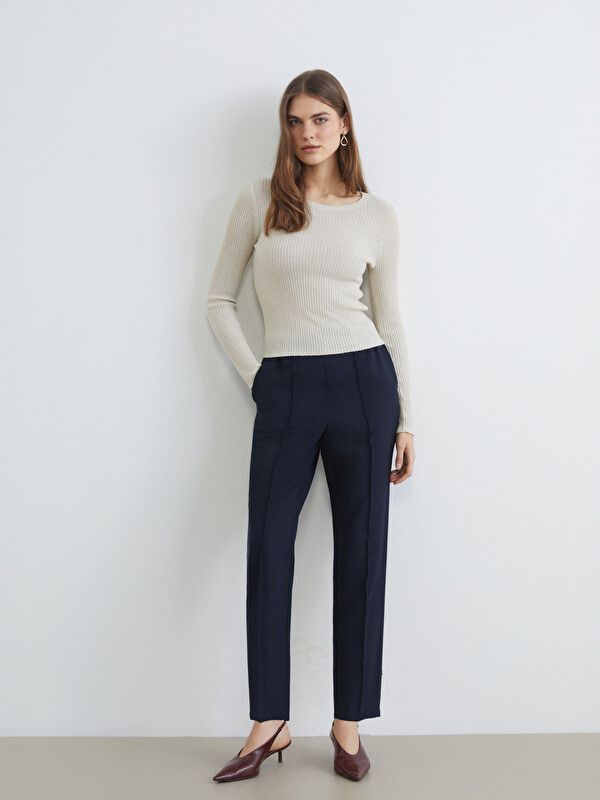 Moudda LC Waikiki - Pantalon fin en tissu pour Femme couleur Bleu marine - Tunisie 1