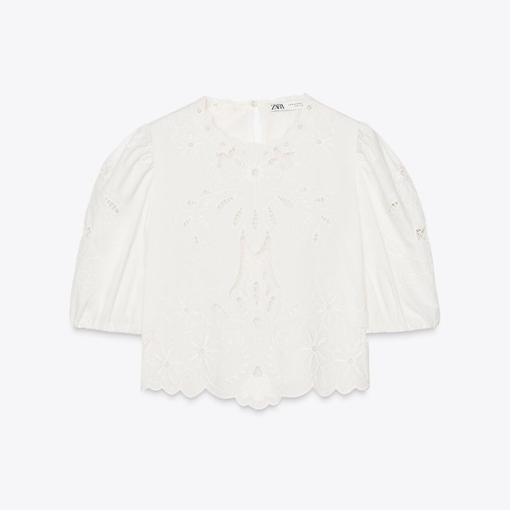 Moudda ZARA - Blouse Romantique - Manches Bouffantes - Tunisie 1