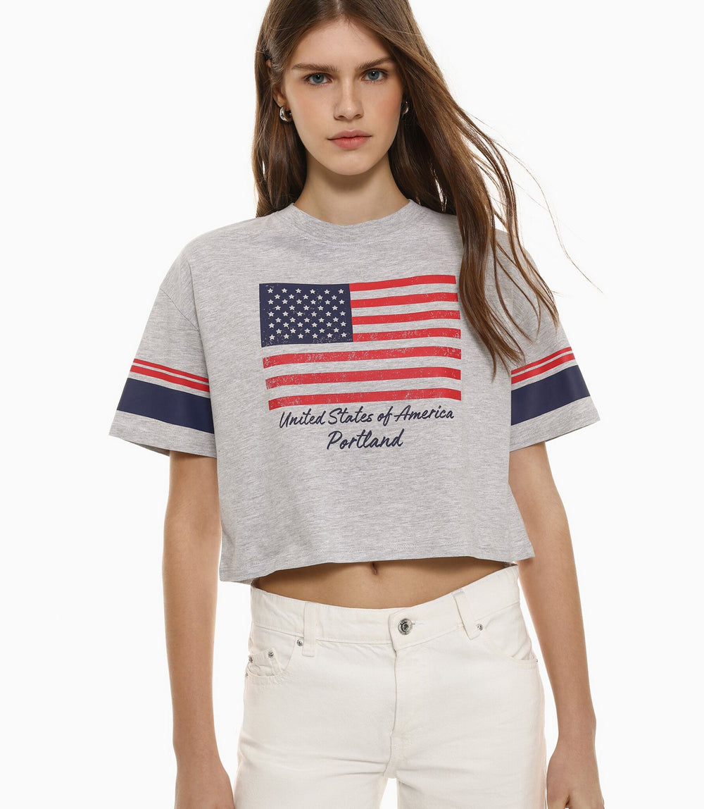 Moudda Lefties - T-Shirt Jersey - Imprimé Fille D4 (Gris Vigo) - Tunisie 2