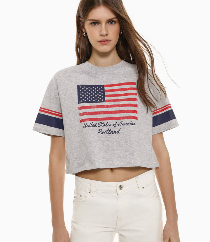 Moudda Lefties - T-Shirt Jersey - Imprimé Fille D4 (Gris Vigo) - Tunisie 2