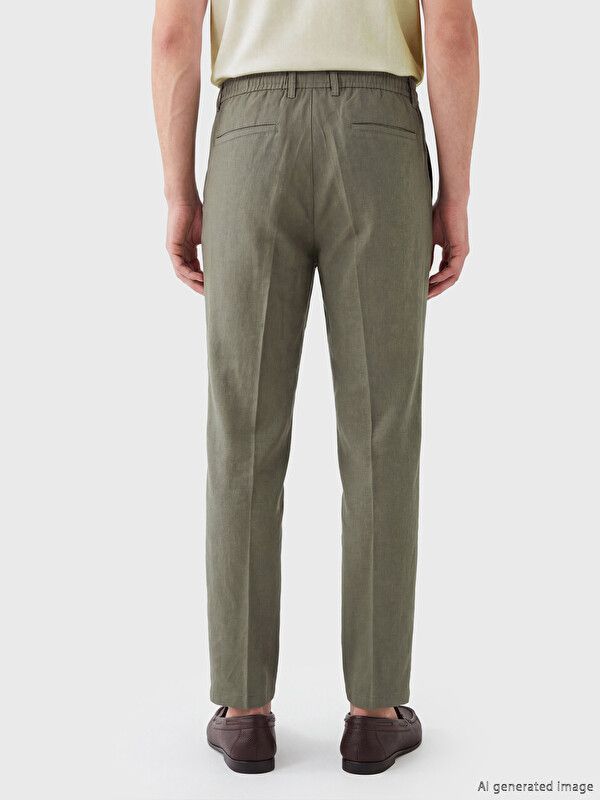 Moudda LC Waikiki - Pantalon mi-saison en tissu pour Homme couleur Kaki clair - Tunisie 4