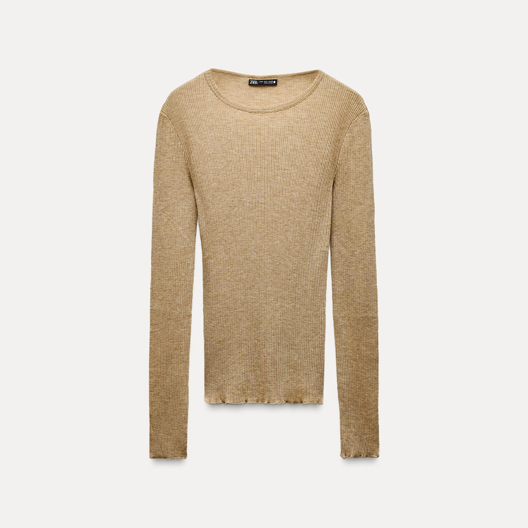 Moudda ZARA - Top Mini Côtelé Manches Longues - Tunisie 2