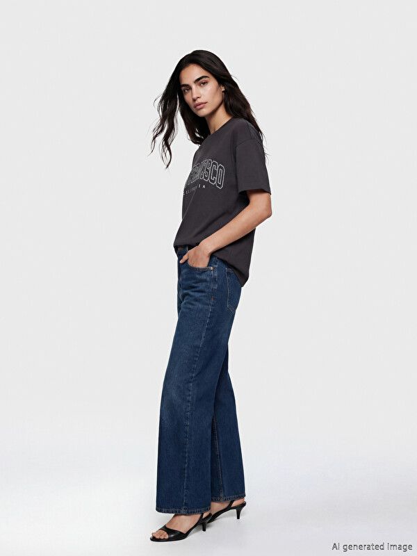Moudda LC Waikiki - Body imprimé manches courtes en jersey pour Femme couleur Anthracite - Tunisie 2