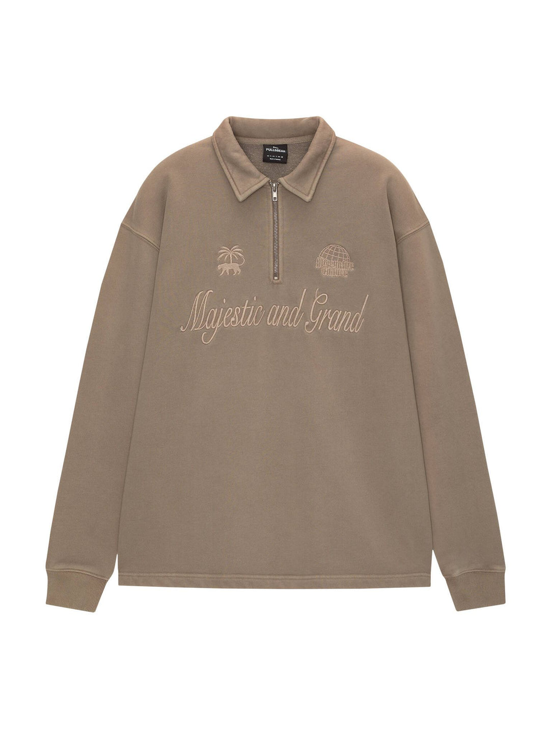 Moudda PULL & BEAR - Sweat - Fermeture Éclair & Broderie Natural Movement - Tunisie 1