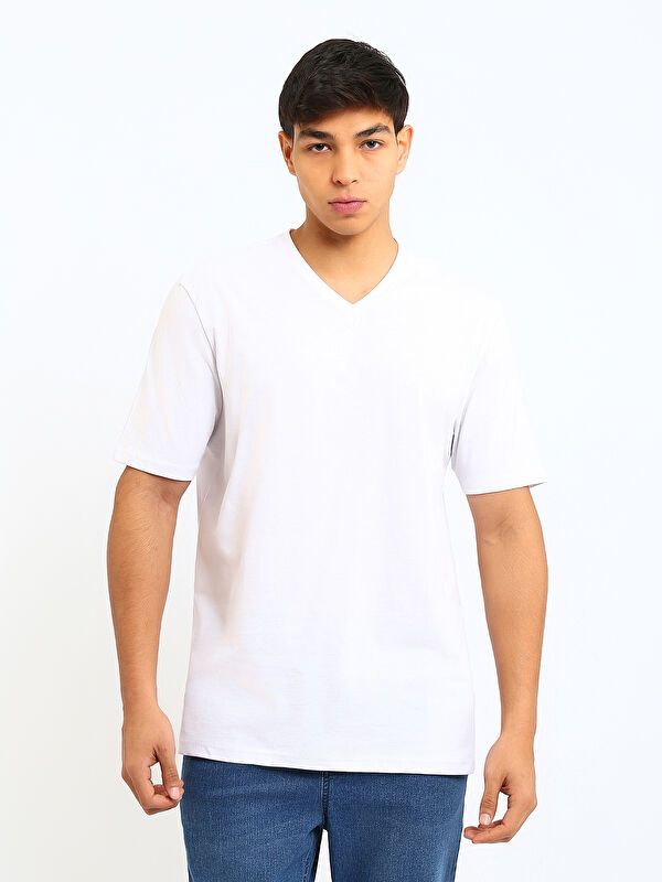 Moudda LC Waikiki - T-shirt col V manches courtes en jersey pour Homme - Tunisie 1
