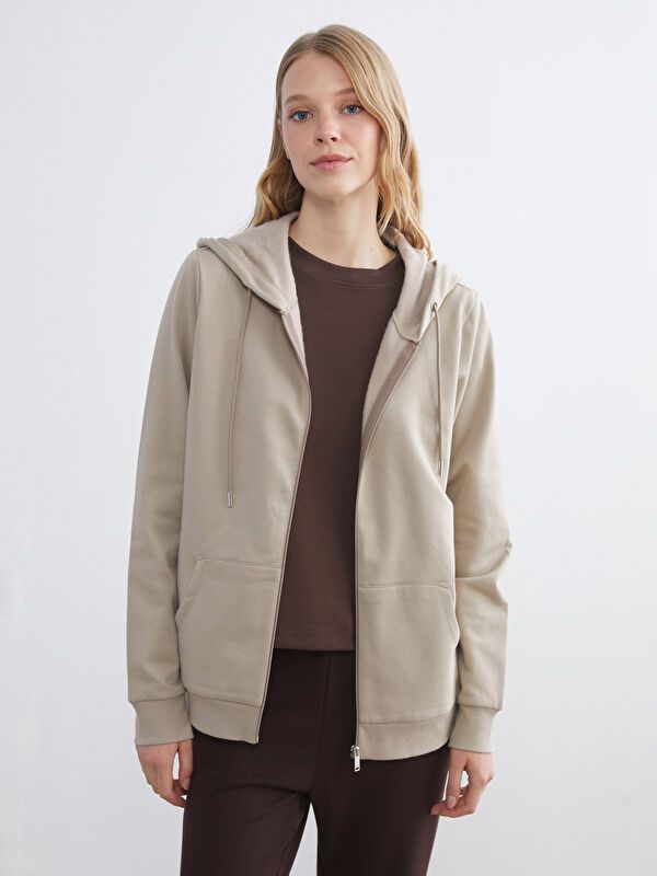 Moudda LC Waikiki - Cardigan en jersey couleur Marron clair pour femmes - Tunisie 1