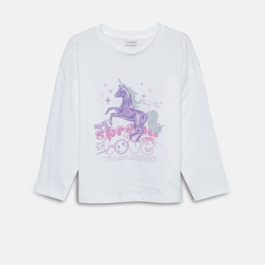 Moudda LC Waikiki - Body en jersey manches longues Fille Ecru - Tunisie 1