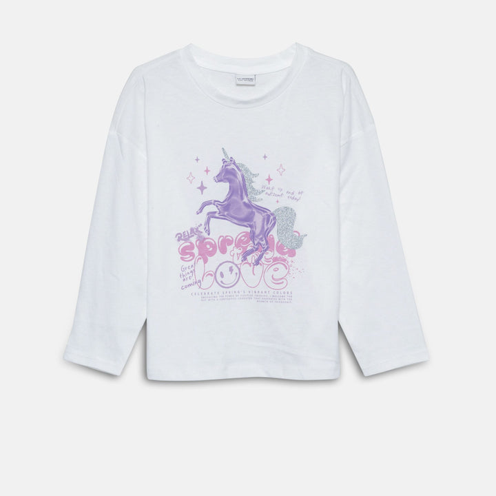 Moudda LC Waikiki - Body en jersey manches longues Fille Ecru - Tunisie 1