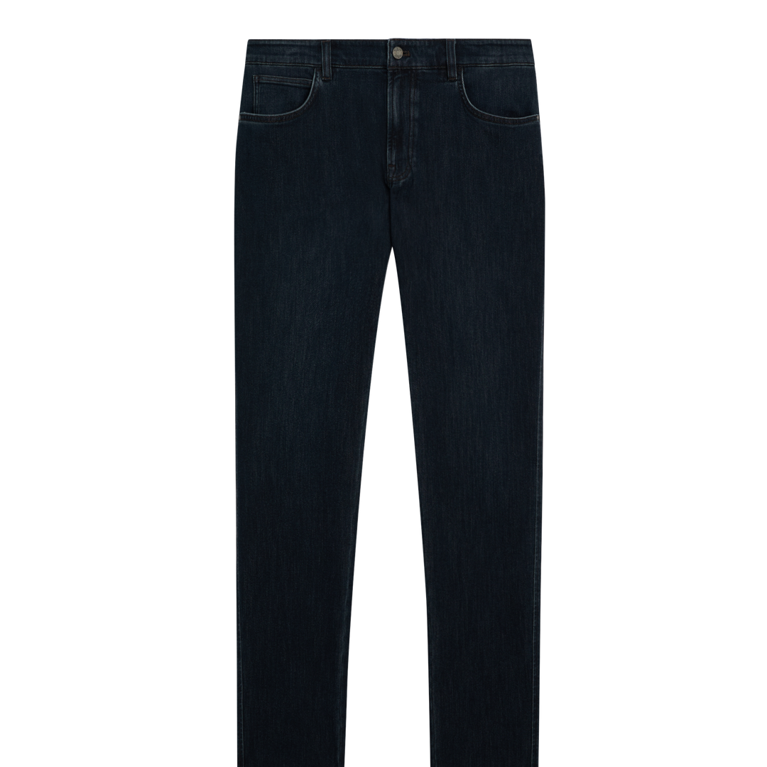 Moudda Massimo Dutti - Pantalon jean brossé bleu noir coupe slim - Tunisie 2