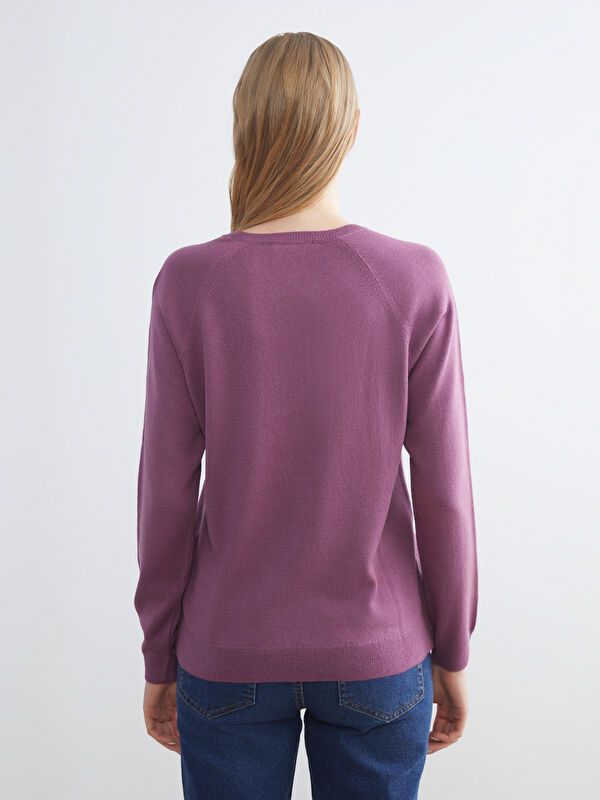 Moudda LC Waikiki - Pull tricot moyen Femme Rose foncée poussiérée - Tunisie 4