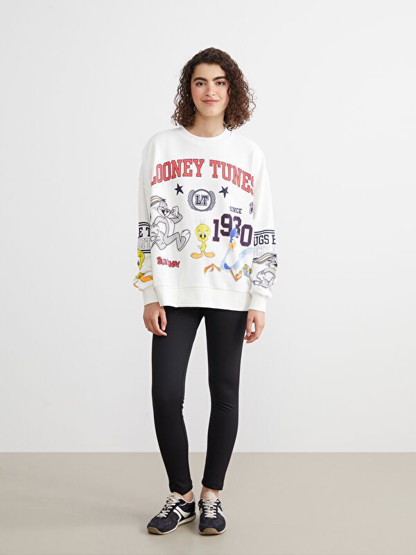 Moudda LC Waikiki - Sweatshirt en jersey sous licence Femme Ecru - Tunisie 2