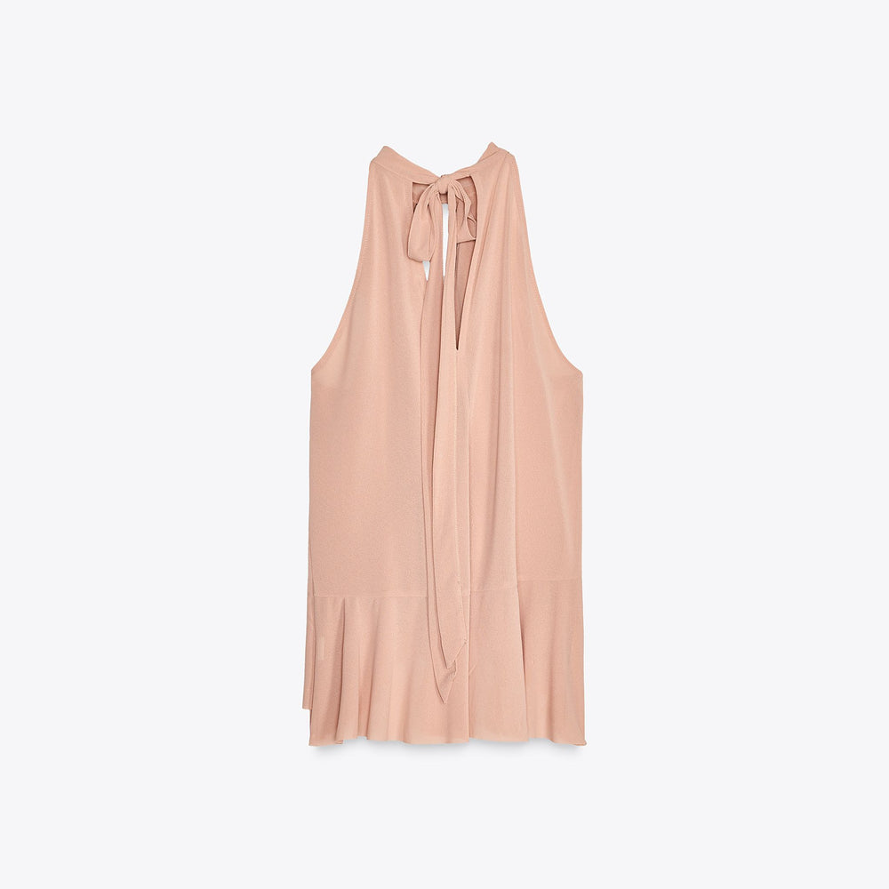 Moudda ZARA - Top Volants Halter - Nœuds Dos - Tunisie 2