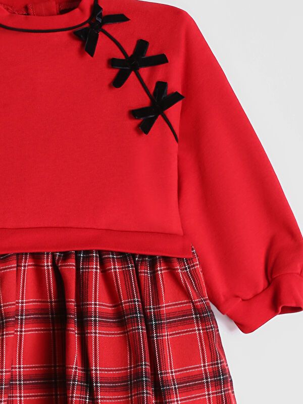 Moudda LC Waikiki - Robe en jersey manches longues Fille Rouge - Tunisie 3