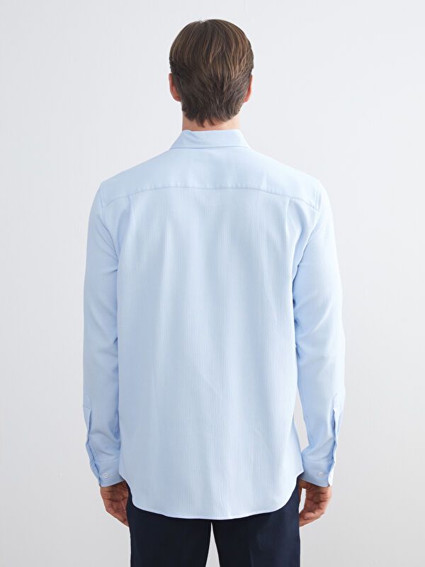 Moudda LC Waikiki - Chemise tissée manches longues Homme Bleu - Tunisie 4