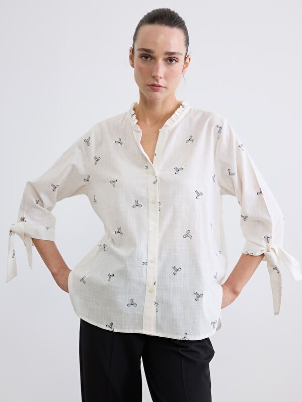 Moudda LC Waikiki - Chemise imprimée manches longues en tissu pour Femme - Tunisie 1