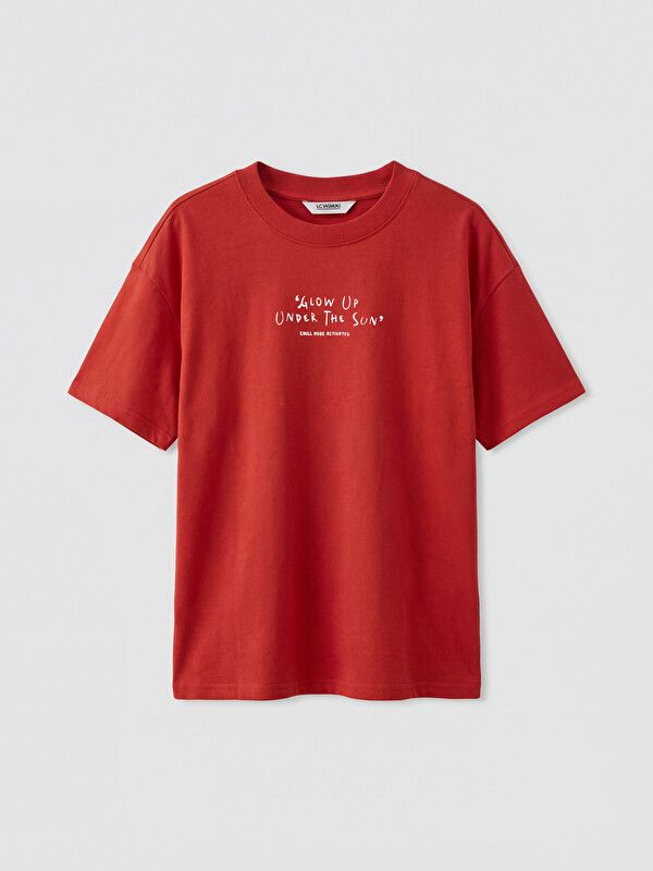 Moudda LC Waikiki - T-shirt manches courtes en jersey pour Garçon couleur Orange brûlé - Tunisie 1