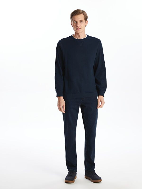 Moudda LC Waikiki - Sweatshirt jersey basique Homme Bleu marine - Tunisie 2