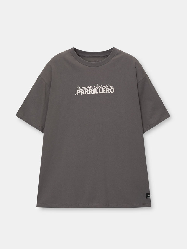 Moudda PULL & BEAR - T-Shirt Demi-Manches Summer Characters Gris - Tunisie 4