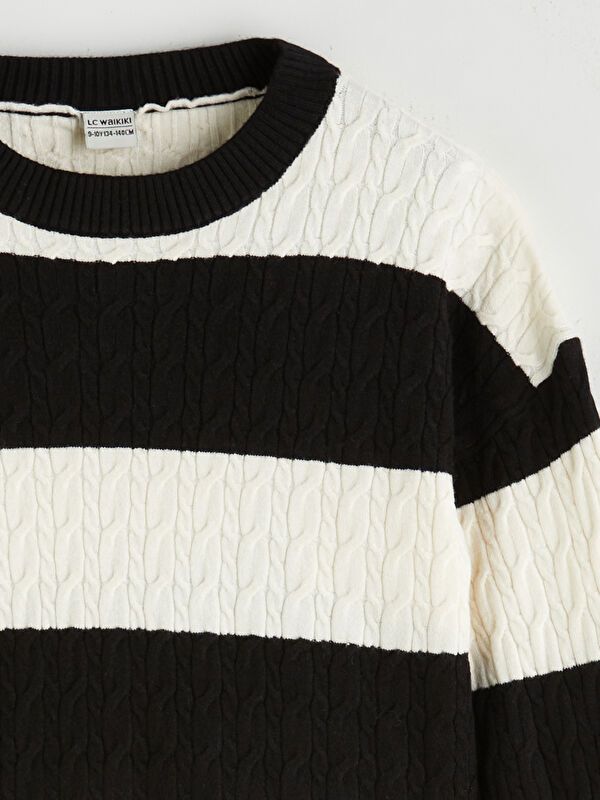 Moudda LC Waikiki - Pull en tricot Fille Ecru rayé - Tunisie 2