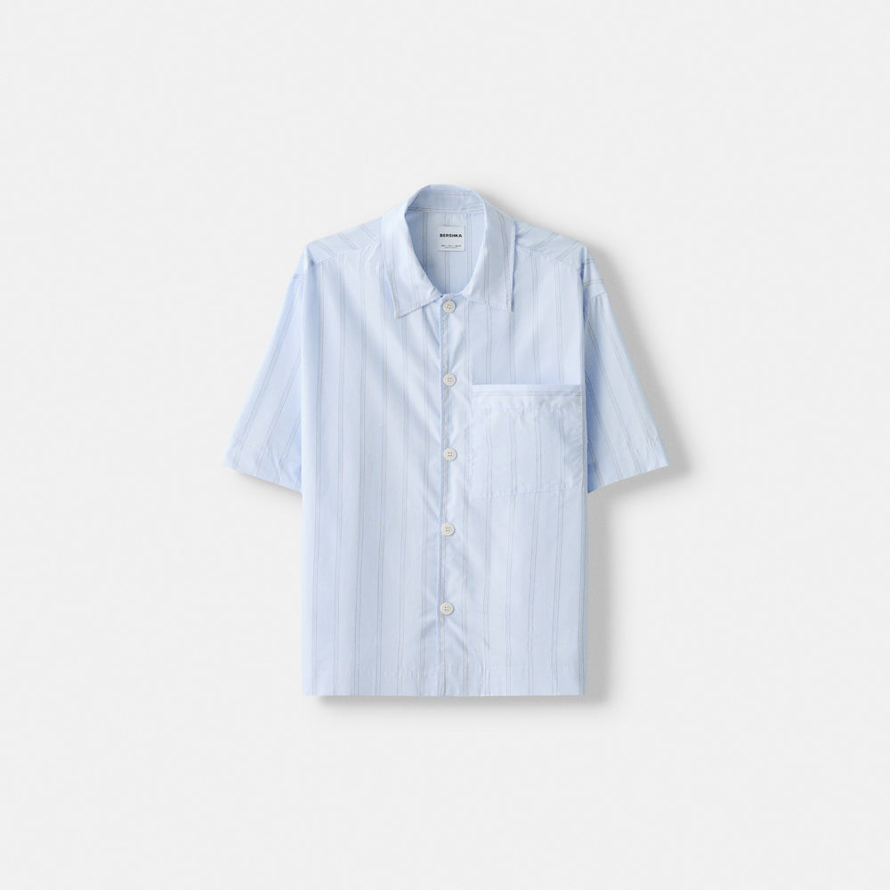 Moudda BERSHKA - Chemise manches courtes boxy rayure pyjama - Tunisie 2